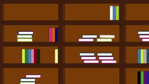Bookshelf Full Books Animation Stock Footage Video (100% Royalty-free ...