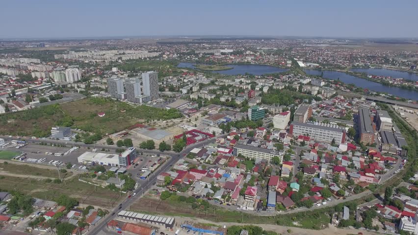 4K Aerial Cityscape Shot Of Bucharest, Romania