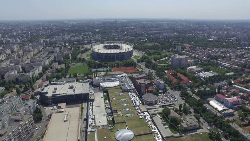 4K Aerial Cityscape Shot Of Bucharest, Romania