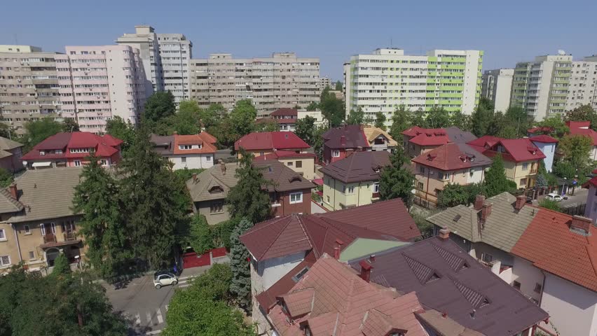 4K Aerial Cityscape Shot Of Bucharest, Romania