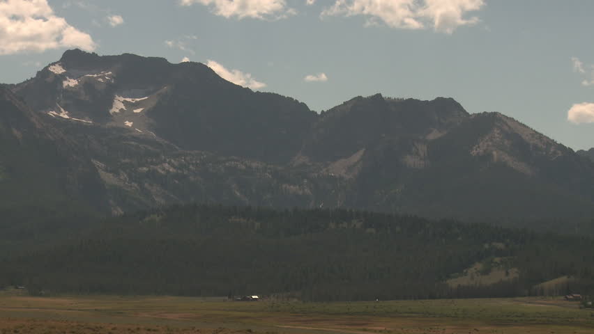 Panning Shot of a Yellowstone Mountain Range