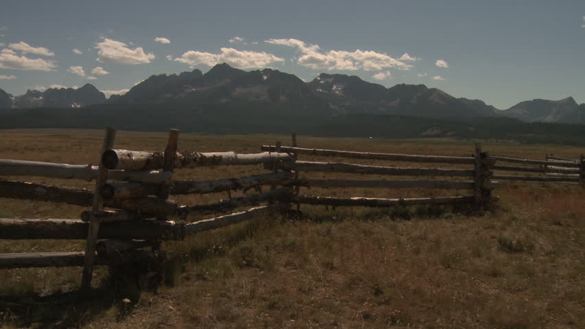 Fence and Mountains in Yellowstone