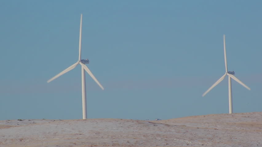 Wind Mills in Field in Wyoming