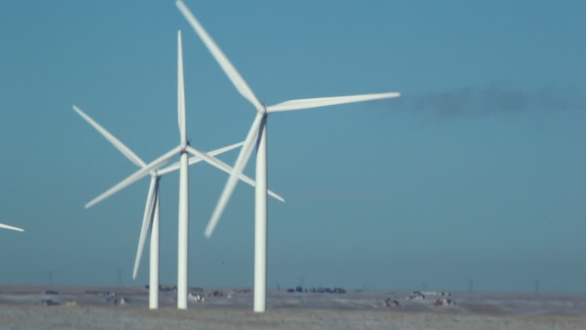Wyoming Windmills in a field