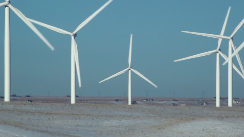 Wyoming Windmills during Winter time