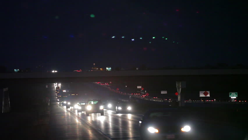 Night Freeway Driving in Nebraska