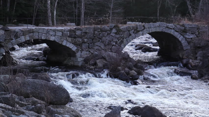 River under stone bridge