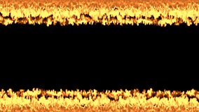 2 lines of flames isolated on black