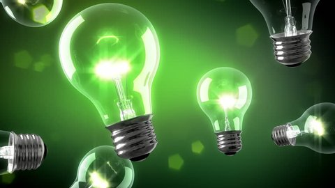 Animation that uses light bulbs turning on as a metaphor for an idea coming to life and spreading out. Could also be used to show electricity or power generation.
