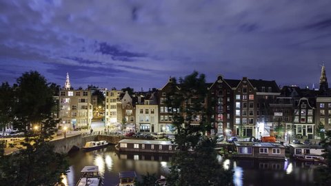 Amsterdam at night time lapse.