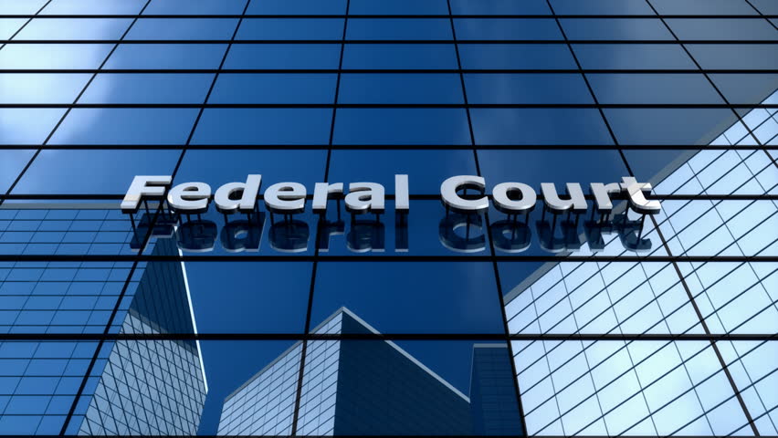 Computer generated, Federal court building, cloud time lapse.