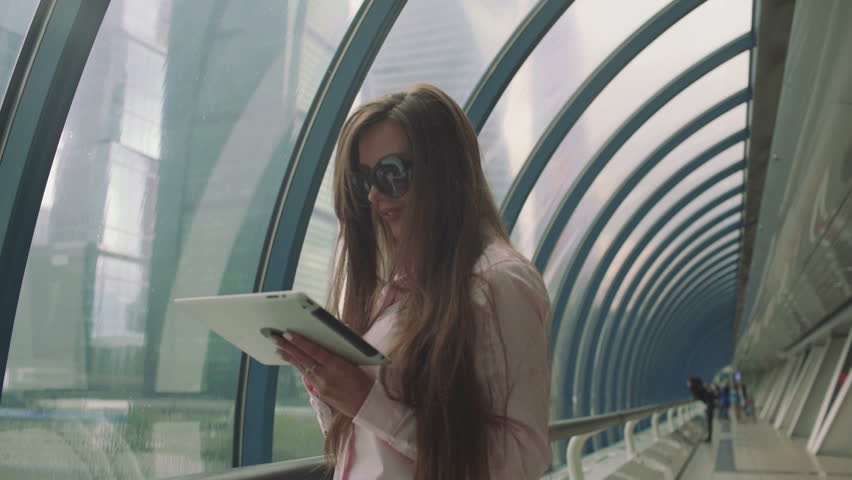 Business woman with tablet