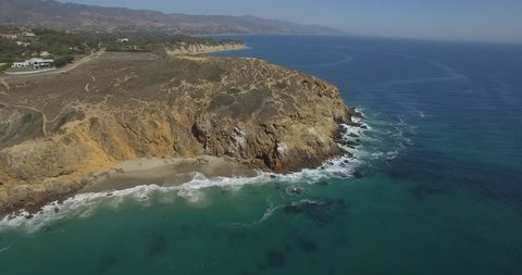 Malibu Little Dume Beach Aerial Stock Footage Video (100% Royalty-free ...