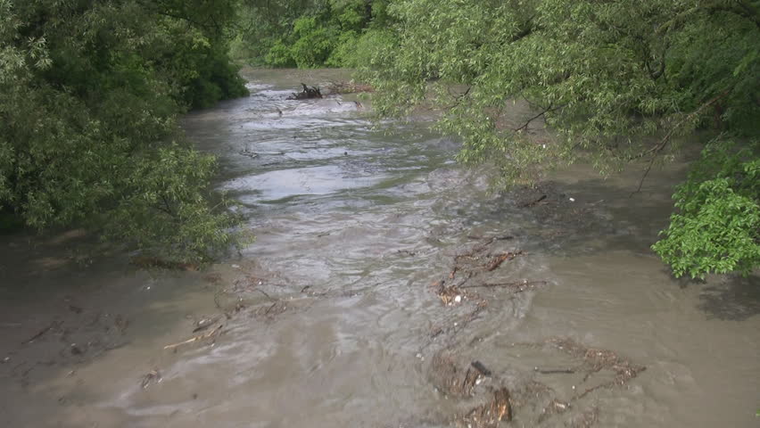 wide overhead shot river after flash Stock Footage Video (100% Royalty ...