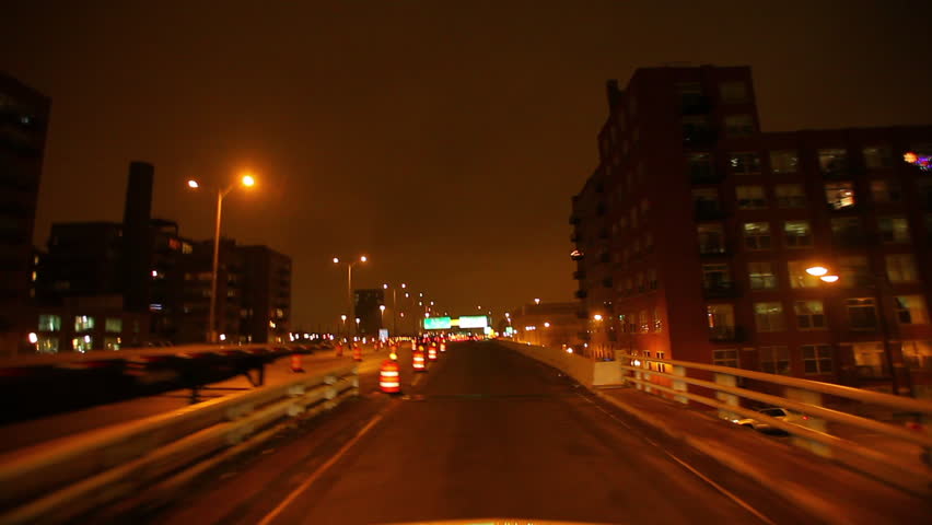 Vehicle travels at night