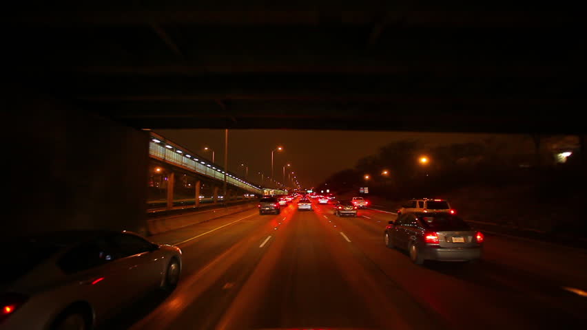 CHICAGO, ILLINOIS, USA - CIRCA 2011; Cars traveling on freeway