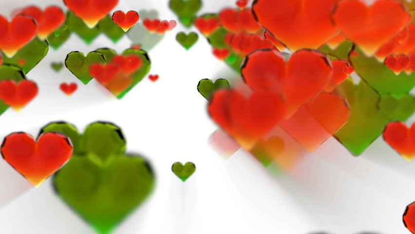 Valentine's day birthday abstract background, flying chopped glass hearts on green. Loopable fullHD 3d rendering - Powered by Shutterstock - Get 15% off with code: PIKWIZARD15