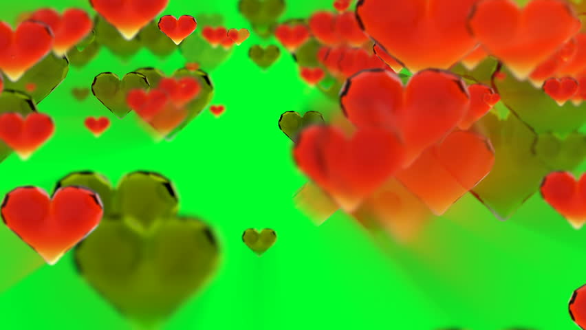 Valentine's day birthday abstract background, flying chopped glass hearts on green. Loopable fullHD 3d rendering - Powered by Shutterstock - Get 15% off with code: PIKWIZARD15