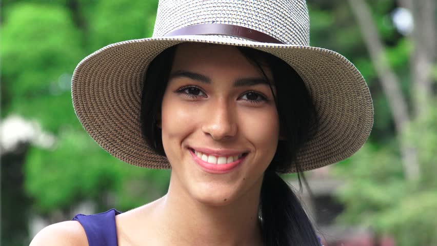 Cute Happy Smiling Teen Girl With Hat