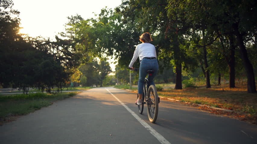 woman riding a bike
