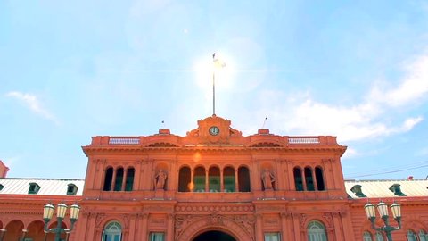 Casa Rosada (Pink House), Presidential Palace in Buenos Aires, Argentina. Front View. Zoom In.