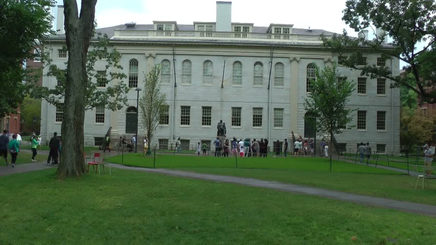 Timelapse of many people visiting the Harvard University Campus. Harvard had been ranked the Academic Ranking of World Universities and World Reputation Rankings since the time when they were released