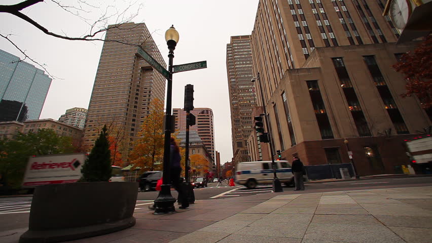 BOSTON, MASSACHUSETTS, USA - CIRCA 2011; Intersection at a distance in Boston,