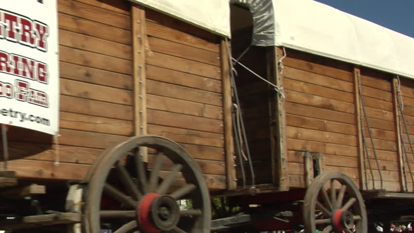 UTAH - CIRCA 2011: Unidentified people on a wagon train in a parade circa 2011