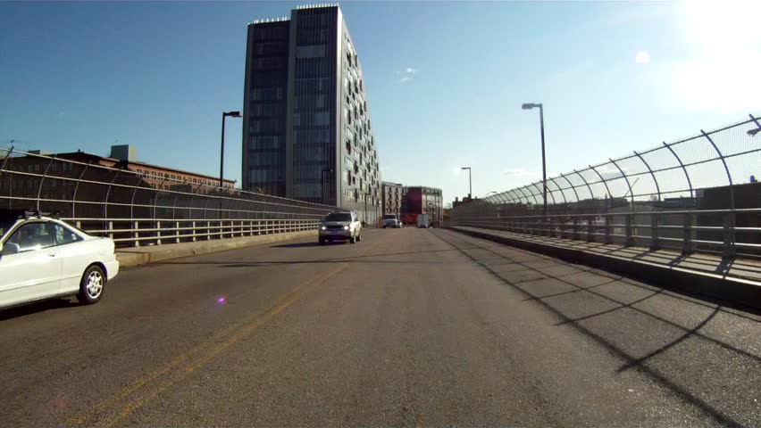 Driving on overpass in Boston, MA