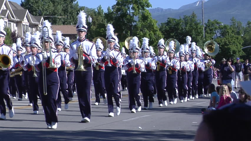 UTAH - CIRCA 2011: Unidentified marching band in a parade circa 2011 in Utah.