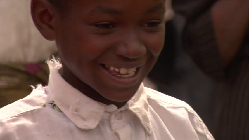 Kenya - Circa 2006: Close up view of unidentified little boy as he laughs circa