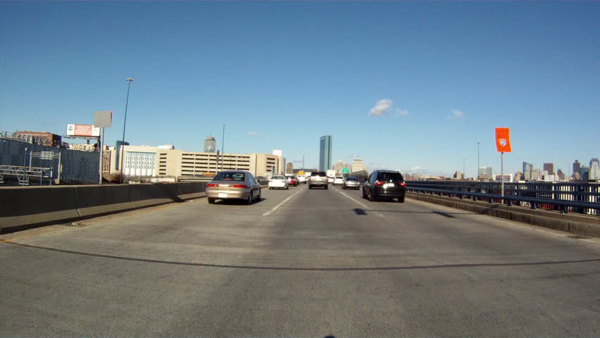 BOSTON, MASSACHUSETTS, USA - CIRCA 2011; Driving into the City, Boston, MA