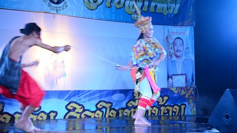 NONTHABURI, THAILAND - SEPTEMBER 23 : Manora dance is a traditional dance performance art of the South for show in Sat Thai Day festivals at Wat Bangpai on September 23, 2016 in Nonthaburi, Thailand