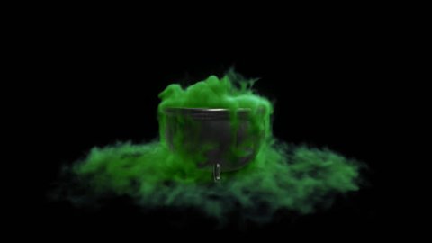 Cauldron witch with green liquid with an alpha channel