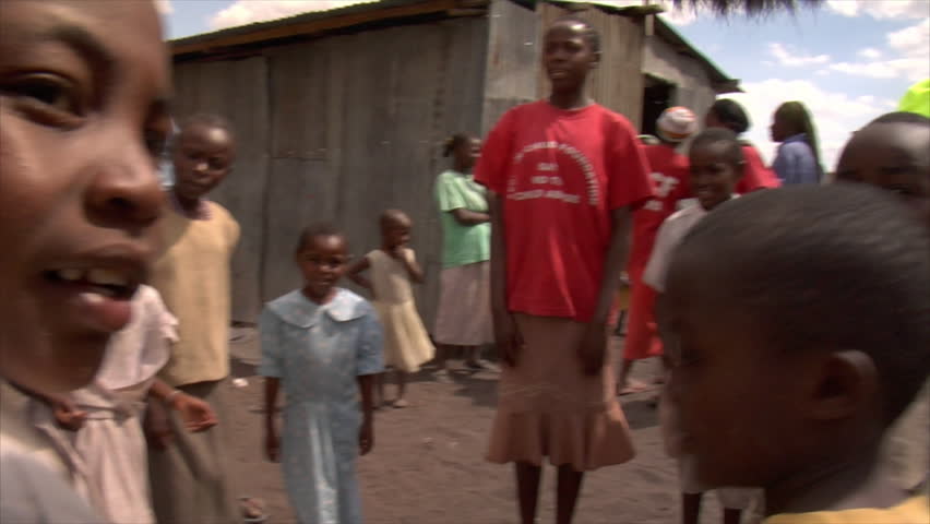KENYA - CIRCA 2006: Group of unidentified kids play and dance circa 2006 in