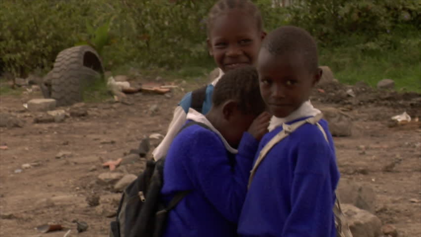KENYA - CIRCA 2006: Group of unidentified school boys circa 2006 in Kenya.