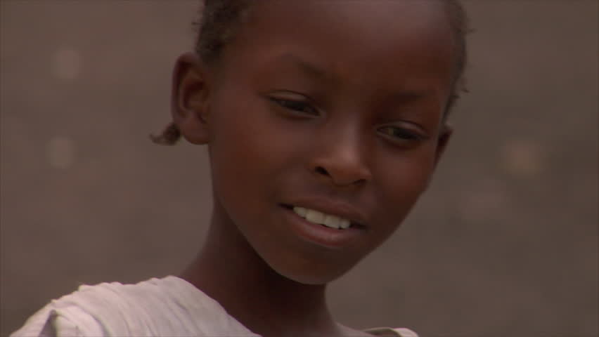 KENYA - CIRCA 2006: Close up of an unidentified girl's face circa 2006 in Kenya.