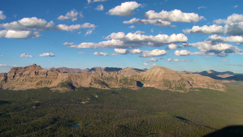 Mountains and fast clouds in Uinta Mountain Range