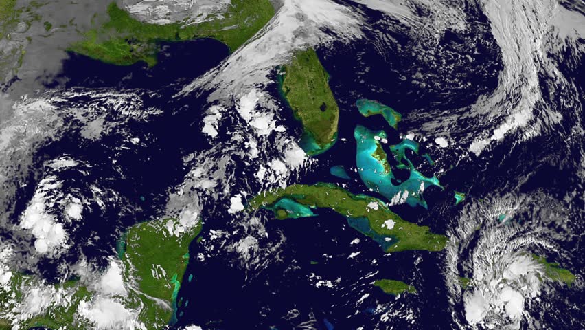 The Hurricane Matthew, tornado, satellite view, animation. High speed time lapse. Elements of this image furnished by NASA.