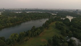Aerial footage of a golf course
