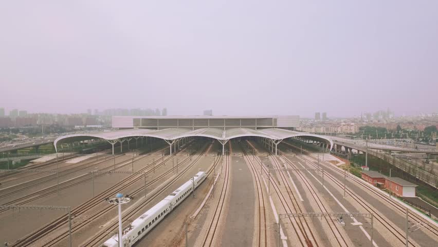 High Speed Railway Aerial In China Royalty-Free Stock Footage #20256892