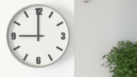 Office Clocks on white wall - timelapse 