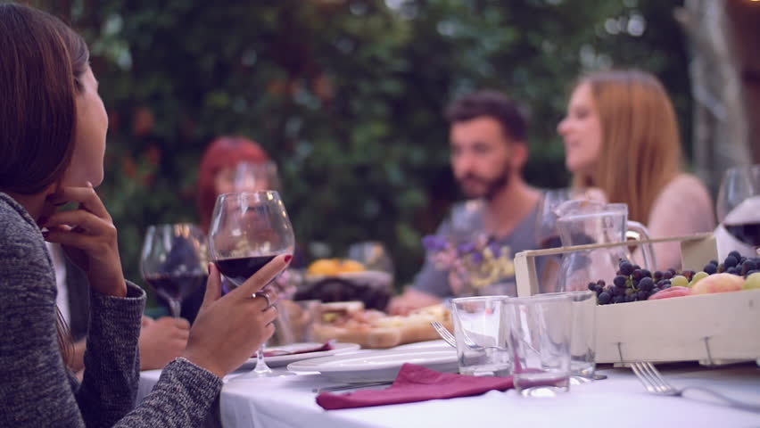 Group of friends enjoying together at a dinner party
 Royalty-Free Stock Footage #20268982