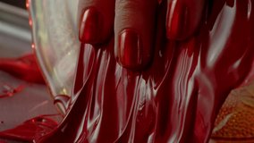 Fine art clip of a nail enamel concept, slow motion Red Epic video