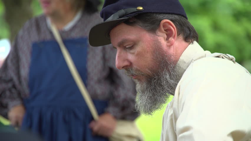 View of Depressed Civil War soldier