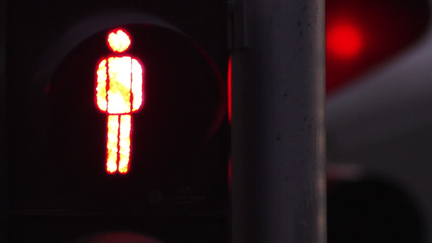 Pedestrian crossing signals shot in Israel.