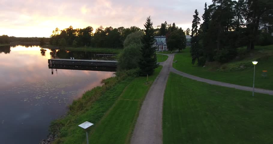 Finland,from right to left,lake,Lake at sunset,sky,nature