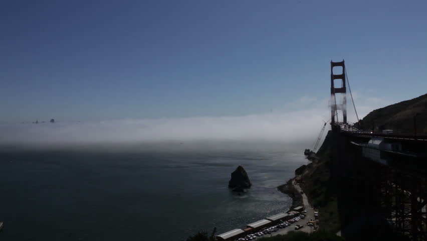 Golden Gate Bridge footage.