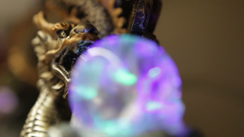 Bronze Dragon Watching Illuminated Ball