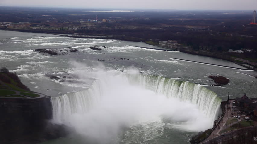 Aerial view of Horseshoe falls at Niagara falls.
